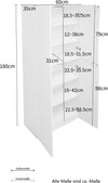 Dulap de birou pentru acte Jarvie alb cu 4 usi 60 cm lățime - LunaHome.ro