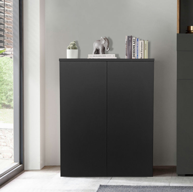 Dulap de birou pentru acte Jarvie negru cu 2 usi 60 cm lățime - LunaHome.ro
