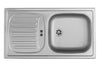 Dulap de bucătărie Alby din lemn de pin cu chiuvetă de inox, 100 cm - LunaHome.ro
