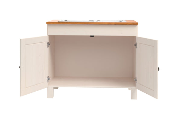 Dulap de bucătărie Alby2 din lemn de pin 100 cm - LunaHome.ro
