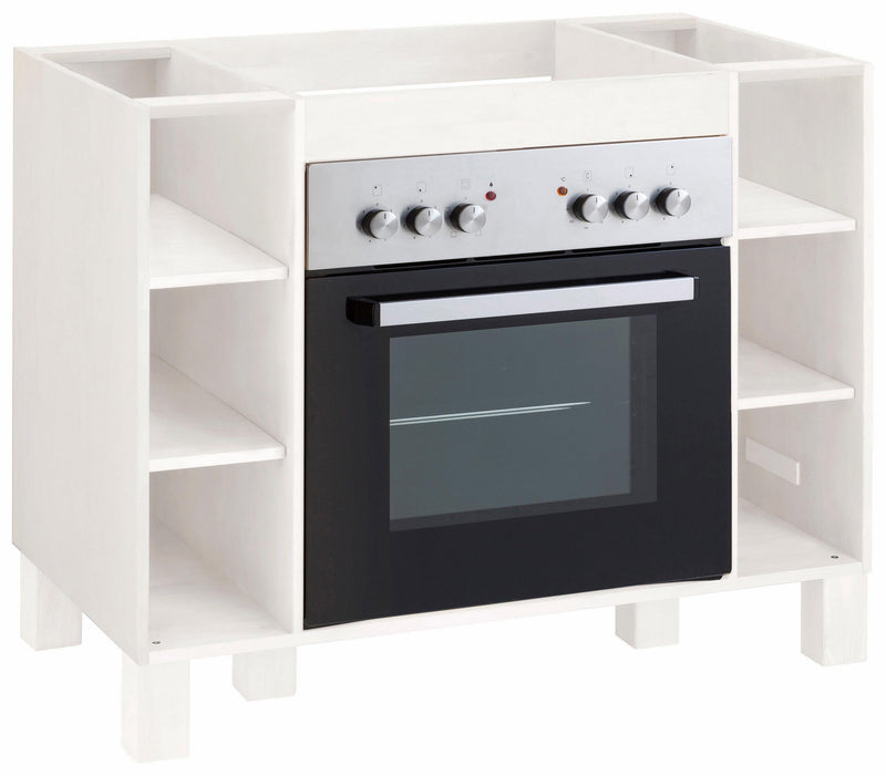 Dulap de bucătărie pentru cuptor Oslo din lemn de pin crem 100 cm - LunaHome.ro