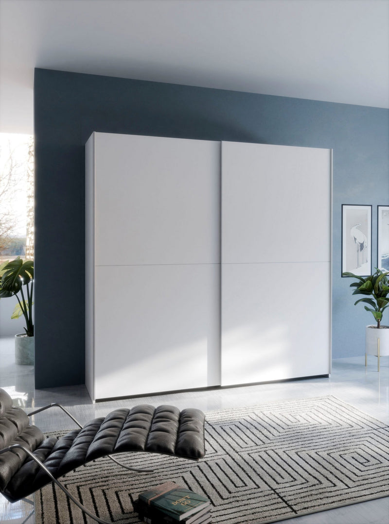 Dulap de dormitor Forte alb cu 2 usi glisante 190 cm lățime - LunaHome.ro