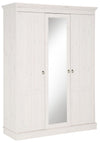 Dulap de dormitor Indra cu 3 usi si oglinda din lemn de pin 145 cm - LunaHome.ro