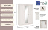 Dulap de dormitor Indra cu 3 usi si oglinda din lemn de pin 145 cm - LunaHome.ro