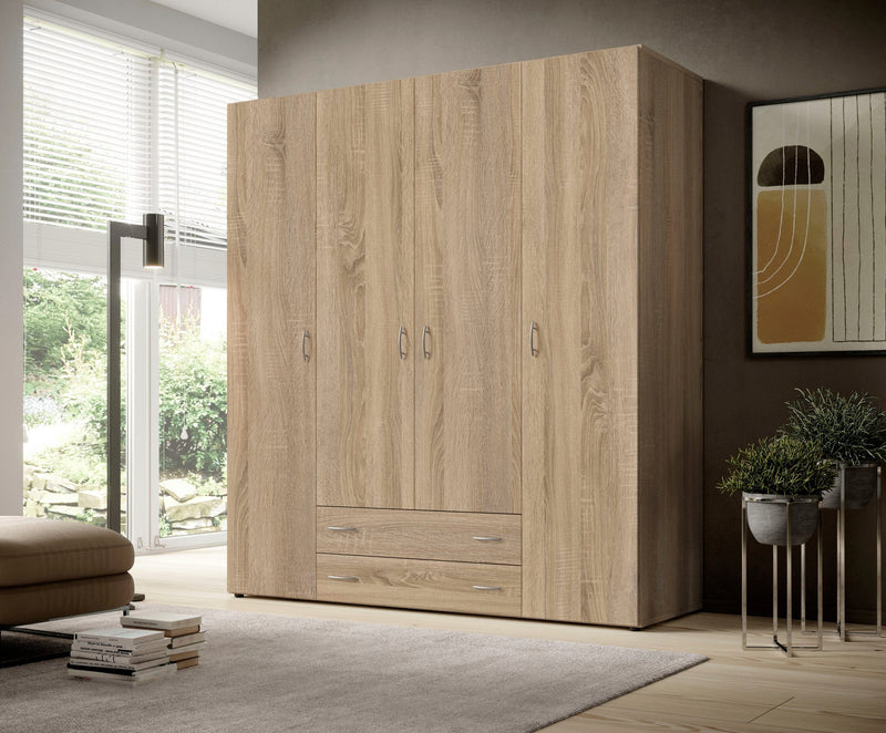 Dulap de dormitor Joe cu 4 usi si 2 sertare, 160 cm lățime - LunaHome.ro