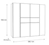 Dulap de dormitor Kalixtus cu 2 usi glisante si 2 rotative 200 cm lățime - LunaHome.ro