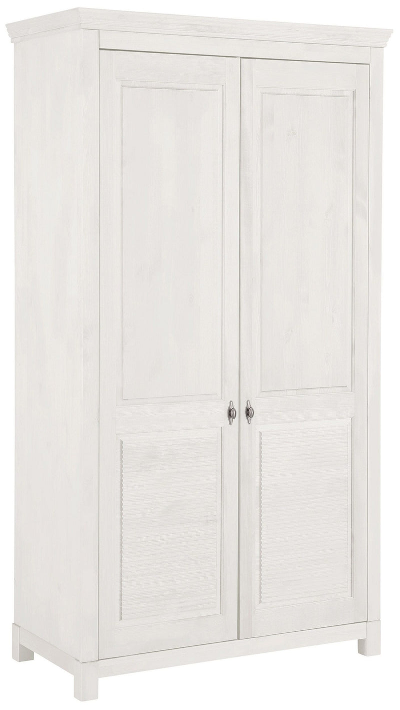 Dulap de dormitor Rauna din lemn de pin alb rustic 113 cm - LunaHome.ro