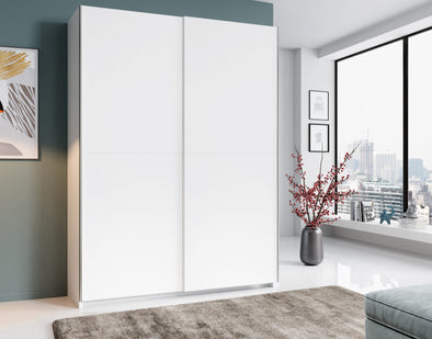 Dulap de dormitor Schlafkontor alb cu 2 usi glisante 150 cm latime - LunaHome.ro