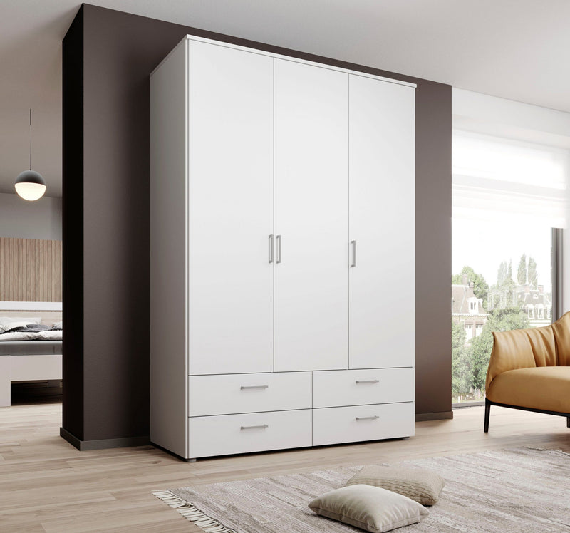Dulap de dormitor Spazio alb cu 3 usi 138 cm lățime - LunaHome.ro
