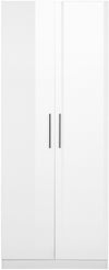 Dulap de dormitor Sylt cu 2 usi alb lucios 80 cm lățime - LunaHome.ro