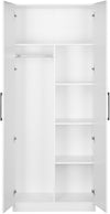 Dulap de dormitor Sylt cu 2 usi alb lucios 80 cm lățime - LunaHome.ro