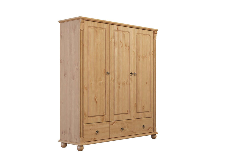 Dulap de dormitor Tessin din lemn de pin natur 128 cm - LunaHome.ro