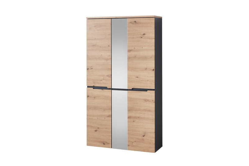 Dulap de hol garderobă Memphis culoare stejar cu oglindă 105 cm