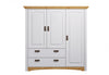 Dulap de lenjerii Konrad din lemn de pin alb 133 cm - LunaHome.ro