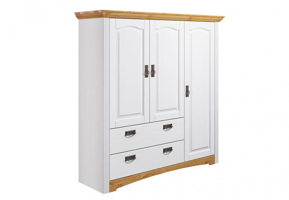 Dulap de lenjerii Konrad din lemn de pin alb 133 cm - LunaHome.ro