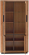 Dulap de living cu vitrina Greno cu fronturi din lemn de stejar 107 cm - LunaHome.ro
