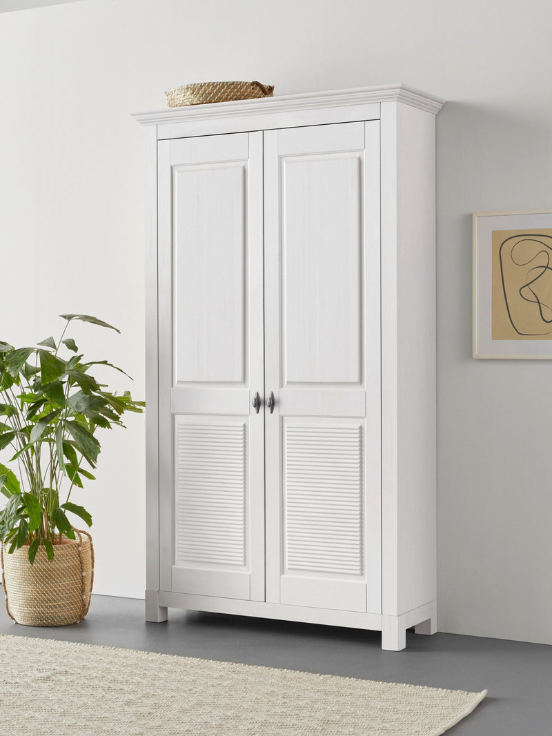 Dulap de pantofi Rauna din lemn de pin alb 113 cm lățime - LunaHome.ro