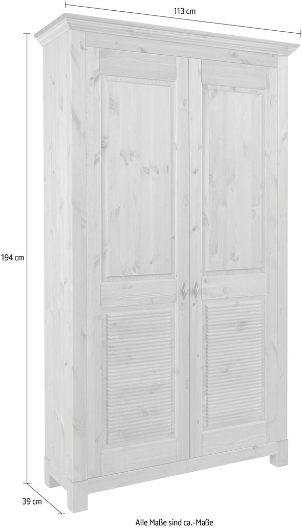 Dulap de pantofi Rauna din lemn de pin natur 113 cm lățime - LunaHome.ro