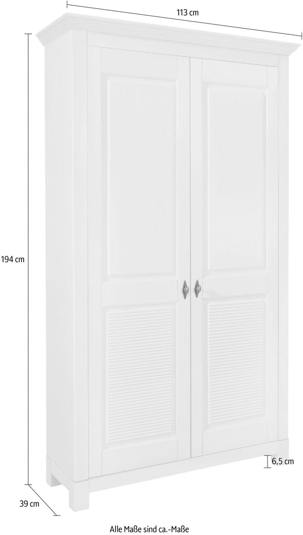 Dulap de pantofi Rauna din lemn de pin natur 113 cm lățime - LunaHome.ro