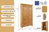 Dulap de pantofi Rauna din lemn de pin natur 113 cm lățime - LunaHome.ro