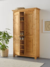 Dulap de pantofi Rauna din lemn de pin natur 113 cm lățime - LunaHome.ro
