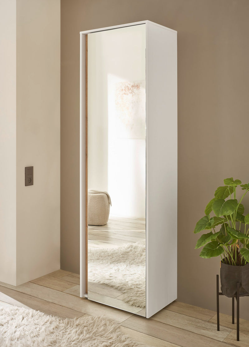 Dulap garderoba City Giron cu o usa cu oglinda alb 60 cm lățime - LunaHome.ro