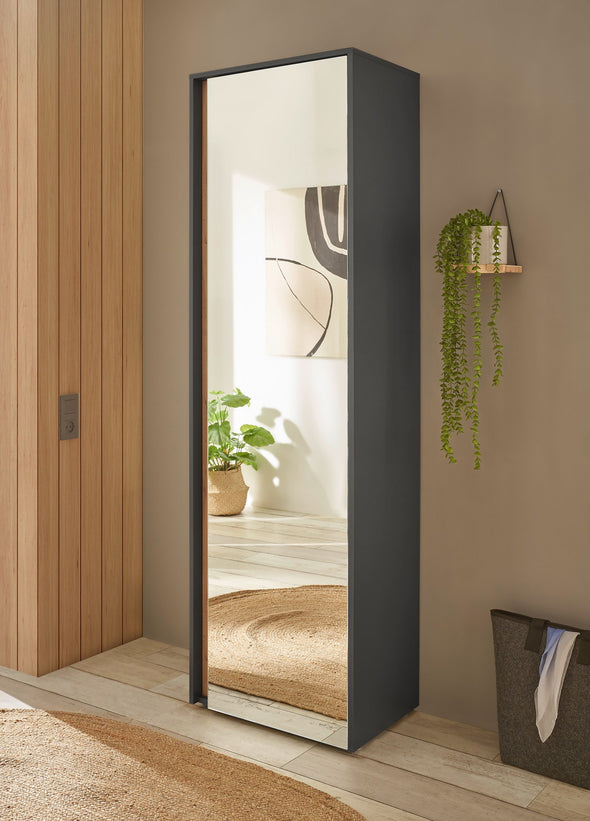Dulap garderoba City Giron cu o usa cu oglinda antracit 60 cm lățime