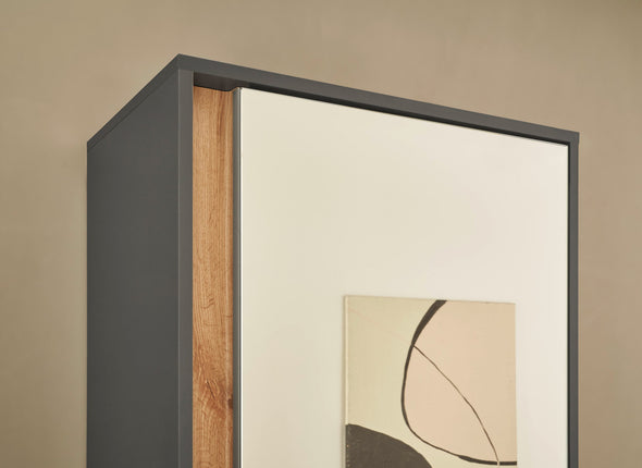 Dulap garderoba City Giron cu o usa cu oglinda antracit 60 cm lățime