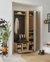 Dulap garderoba compact pentru hol cu bancheta si oglinda 114 cm - LunaHome.ro