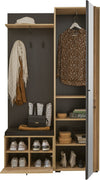 Dulap garderoba compact pentru hol cu bancheta si oglinda 114 cm - LunaHome.ro