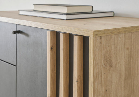 Dulap garderoba compact pentru hol cu bancheta si oglinda 114 cm - LunaHome.ro