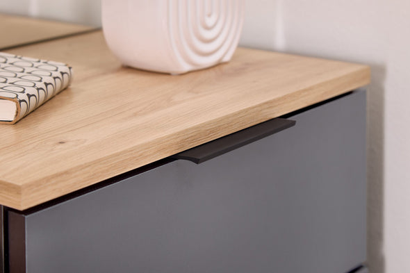 Dulap garderoba de hol Simple cu model riflaj si oglinda 88 cm - LunaHome.ro