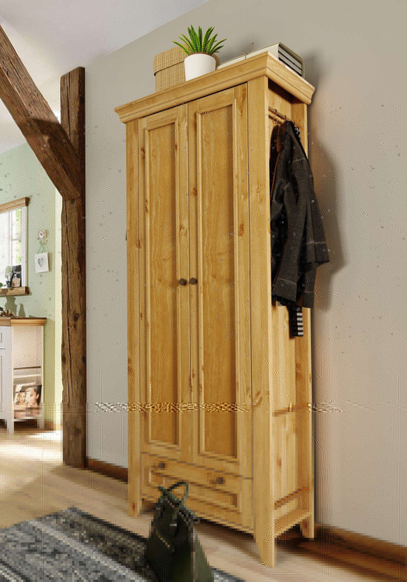Dulap garderoba de hol Skandinavia din lemn de pin natur 85 cm - LunaHome.ro