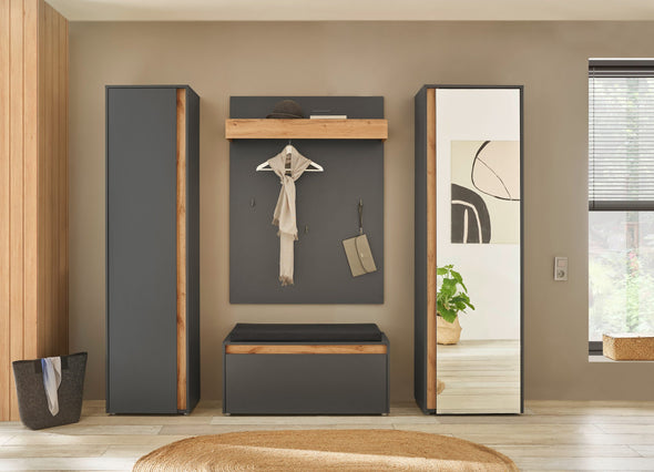 Dulap gri de hol City Giron ideal pentru hol 50 cm latime - LunaHome.ro
