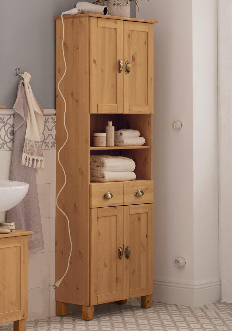 Dulap înalt Oslo din lemn masiv de pin natur 60 cm lățime - LunaHome.ro