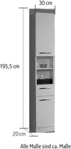 Dulap înalt de baie Quickset 335 alb mat, 30 cm lățime - LunaHome.ro