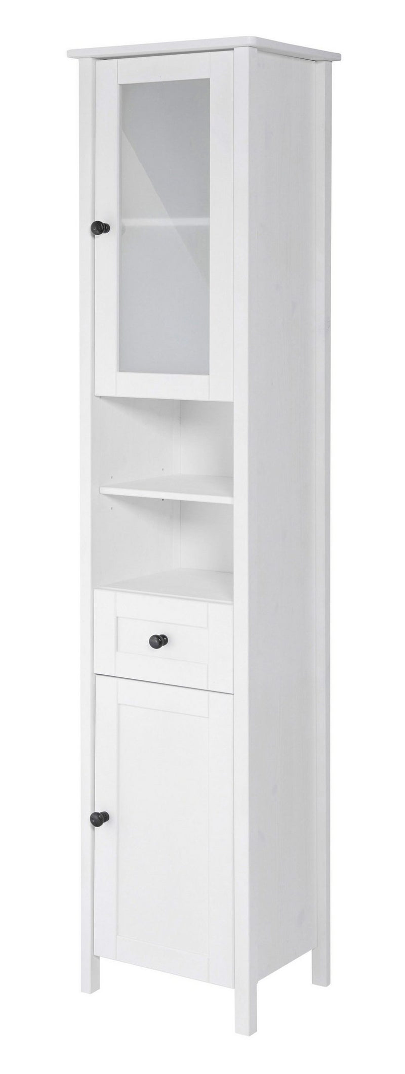 Dulap înalt de baie Sylt, din lemn masiv de pin 40 cm lățime - LunaHome.ro