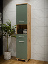 Dulap înalt de baie Veris cu fronturi verde salvie 40 cm - LunaHome.ro