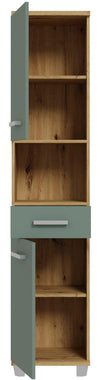 Dulap înalt de baie Veris cu fronturi verde salvie 40 cm - LunaHome.ro