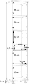 Dulap înalt de baie Veris cu fronturi verde salvie 40 cm - LunaHome.ro