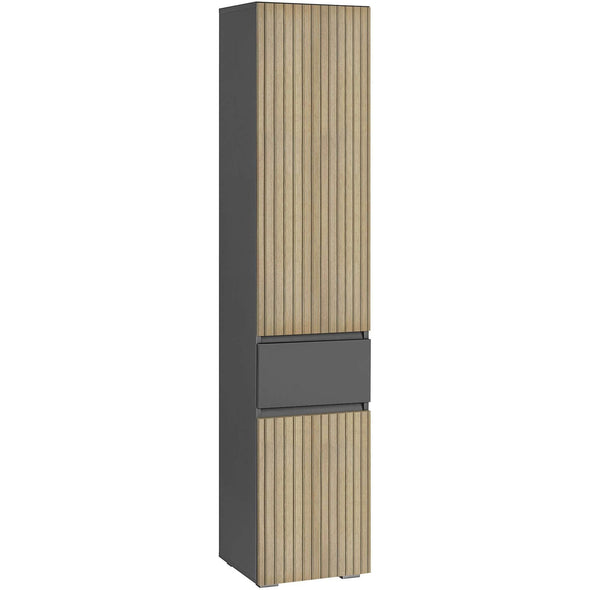 Dulap inalt de baie Wisla cu model riflaj cu 2 uși și 1 sertar 38 cm - LunaHome.ro