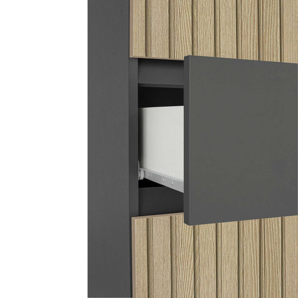 Dulap inalt de baie Wisla cu model riflaj cu 2 uși și 1 sertar 38 cm - LunaHome.ro