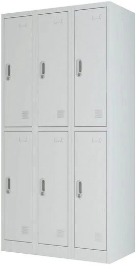 Dulap vestiar metalic Profiwerk Altena gri cu 6 usi 91 cm - LunaHome.ro