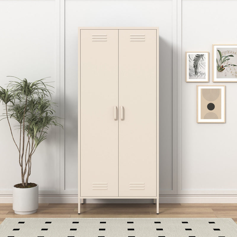 Dulap metalic Siena cu design industrial crem 80 cm lățime