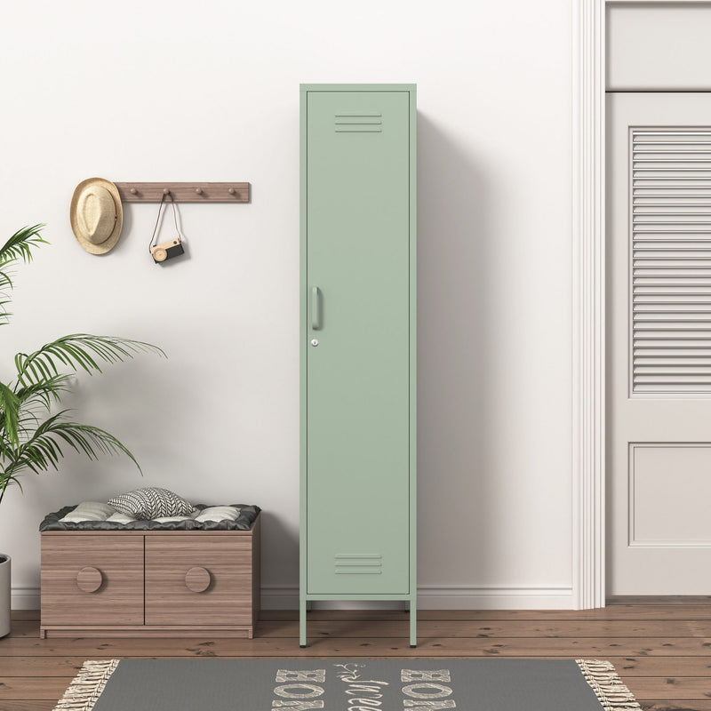 Dulap metalic Siena cu design industrial verde deschis 38 cm lățime