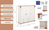 Dulap midi Adele din lemn de pin alb rustic 130 cm lățime - LunaHome.ro