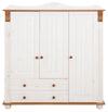 Dulap midi Adele din lemn de pin alb rustic 130 cm lățime - LunaHome.ro