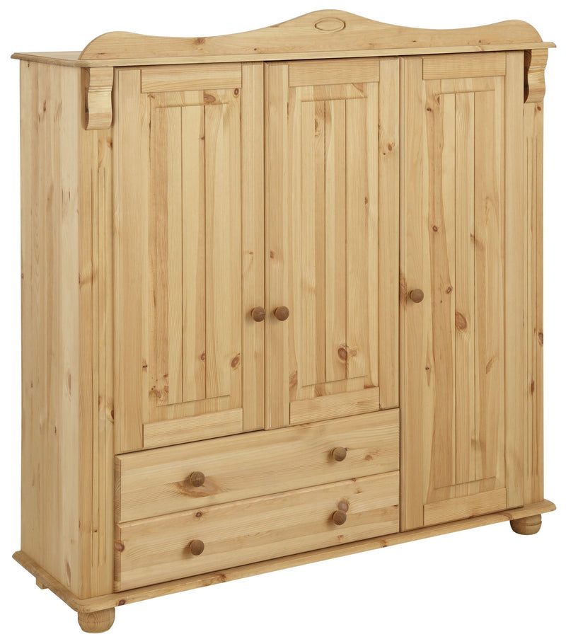 Dulap midi Adele din lemn de pin natur rustic 130 cm lățime - LunaHome.ro