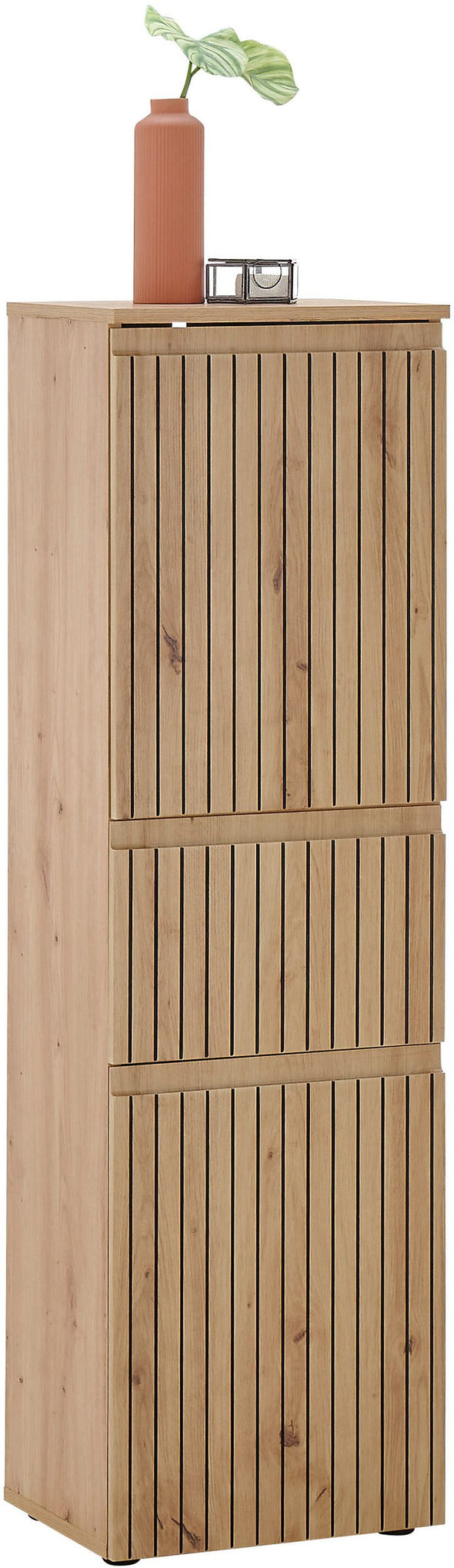 Dulap midi Austin cu model riflaj stejar 40 cm lățime - LunaHome.ro