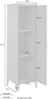 Dulap midi »Jensjorg« din metal gri, înălțime 137 cm - LunaHome.ro